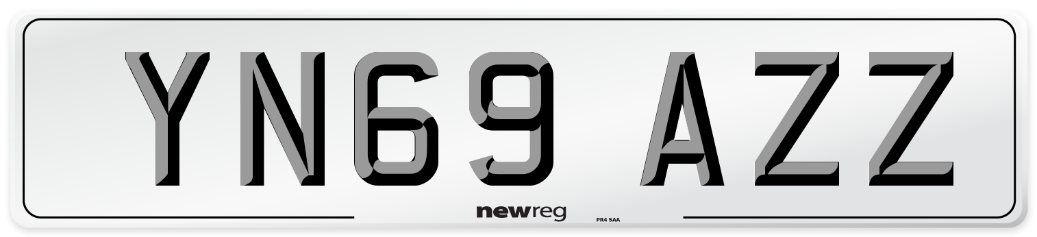 YN69 AZZ Front Number Plate