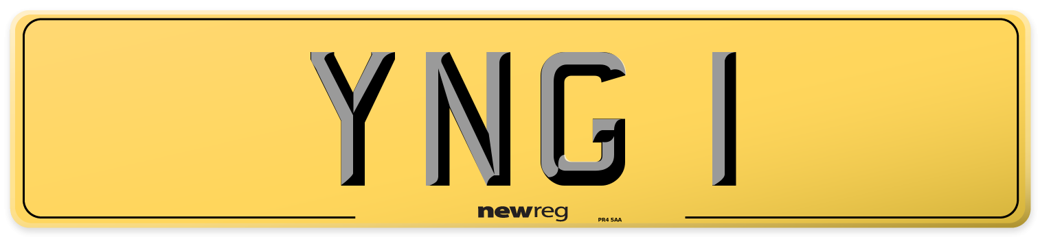 YNG 1 Rear Number Plate