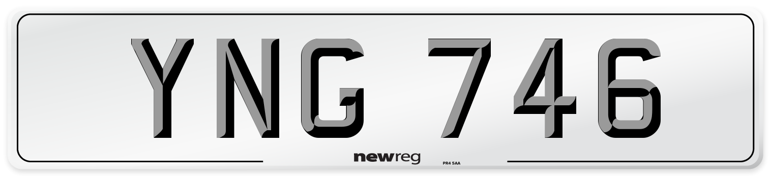 YNG 746 Front Number Plate