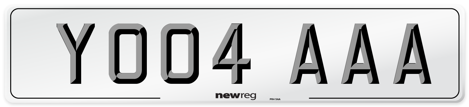 YO04 AAA Front Number Plate