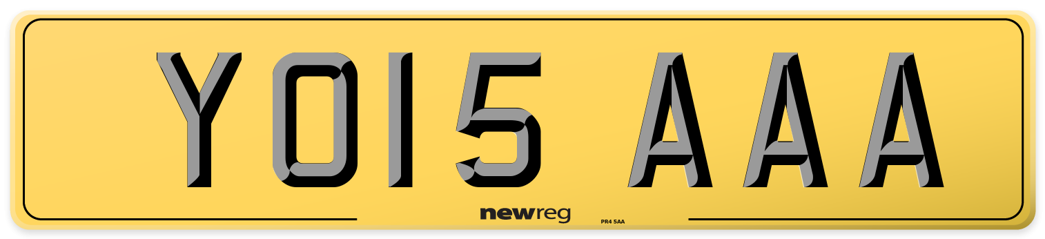 YO15 AAA Rear Number Plate