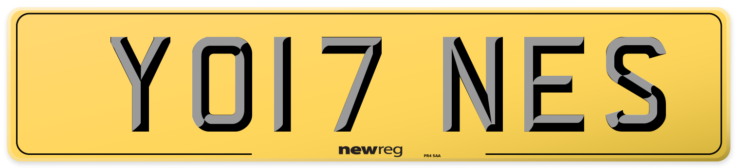 YO17 NES Rear Number Plate