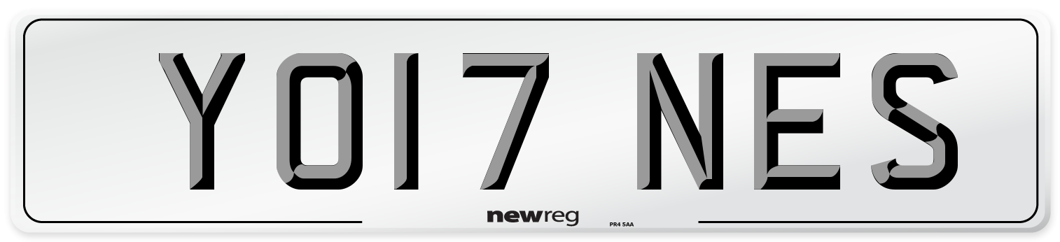 YO17 NES Front Number Plate