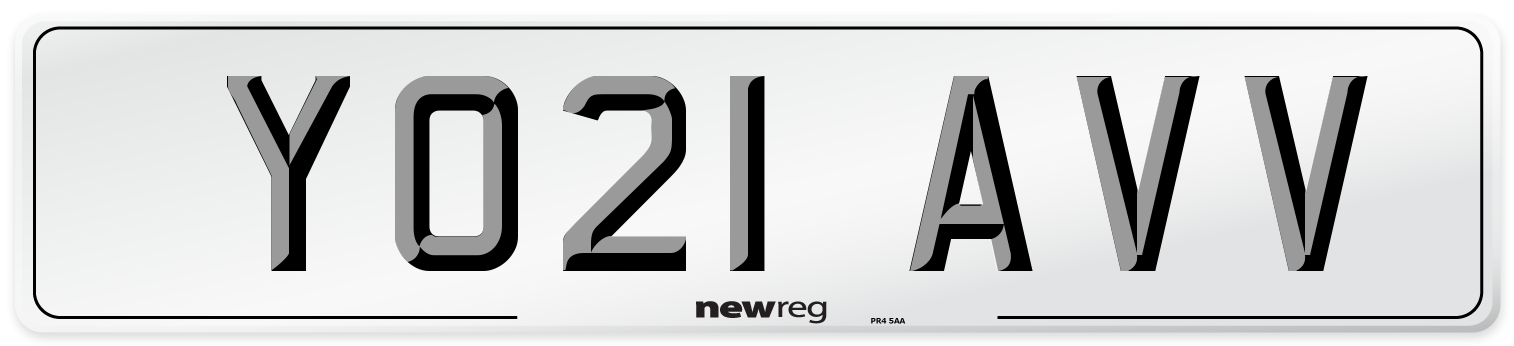 YO21 AVV Front Number Plate