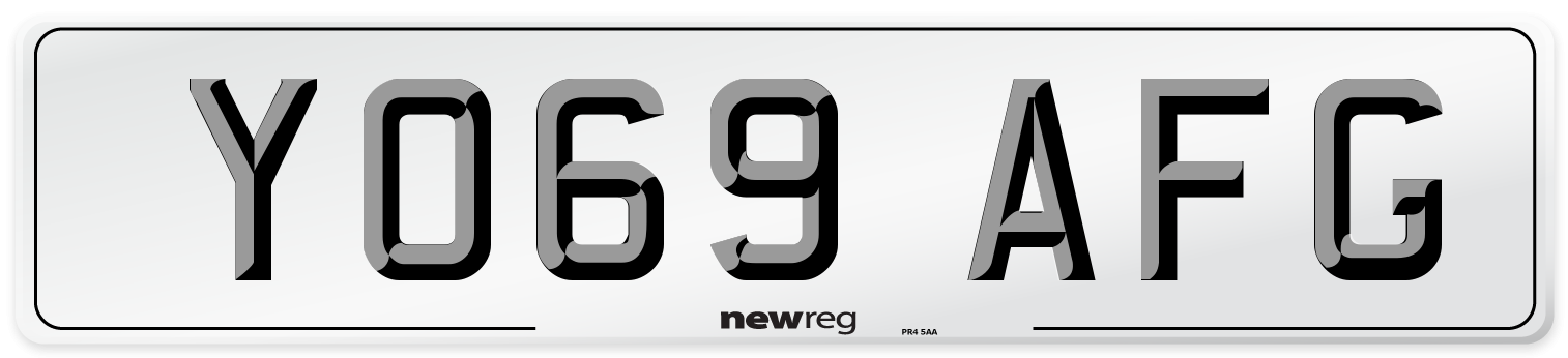 YO69 AFG Front Number Plate