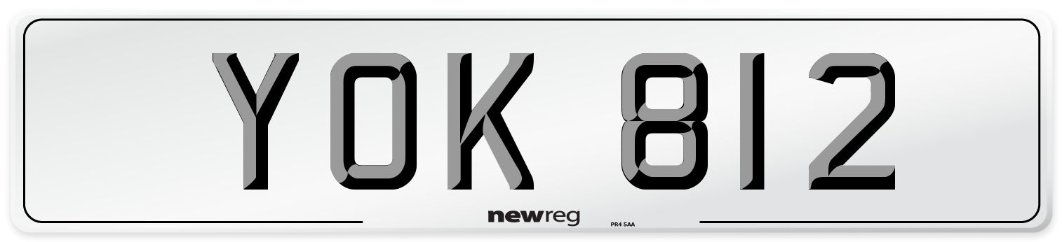 YOK 812 Front Number Plate