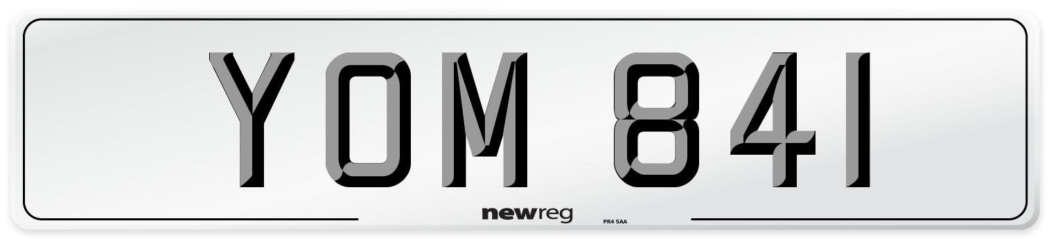 YOM 841 Front Number Plate