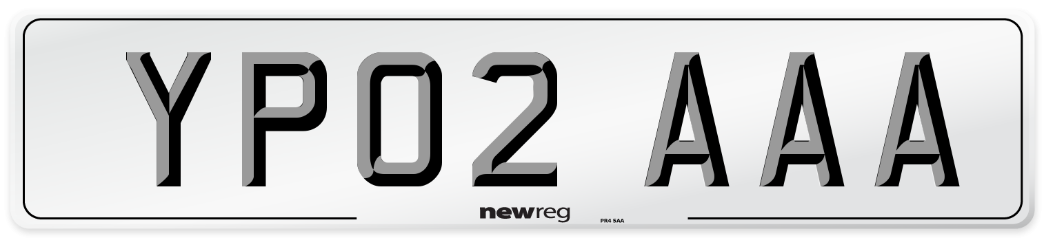 YP02 AAA Front Number Plate