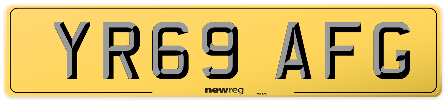 YR69 AFG Rear Number Plate