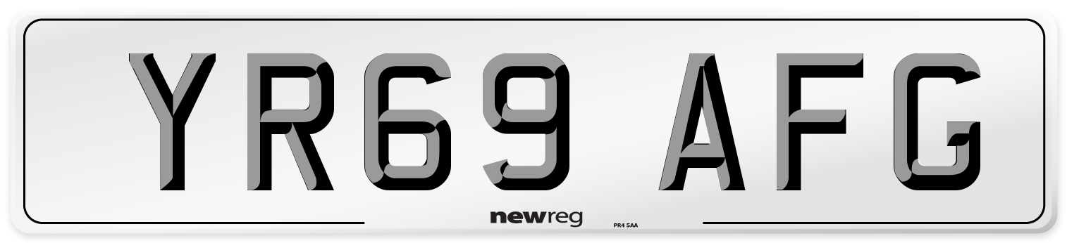 YR69 AFG Front Number Plate