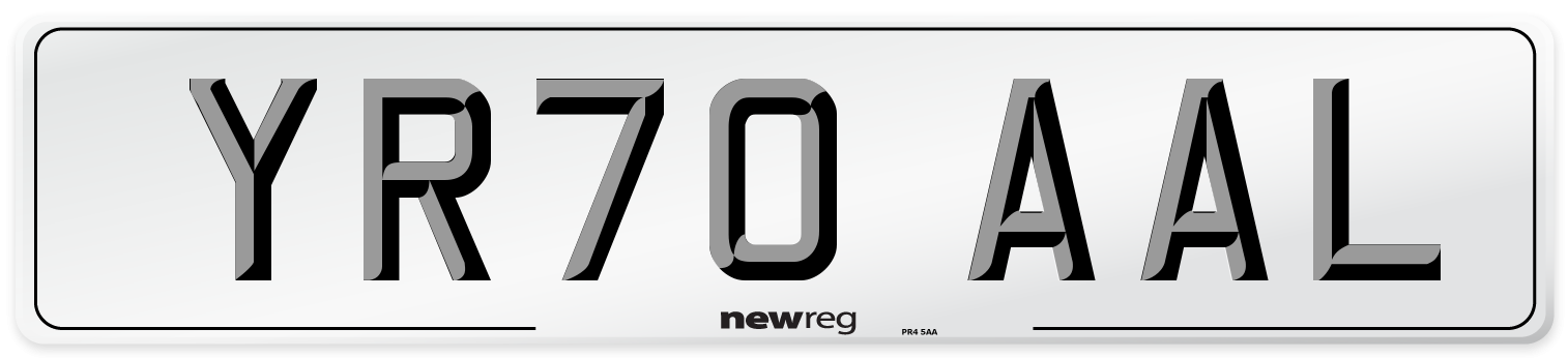 YR70 AAL Front Number Plate
