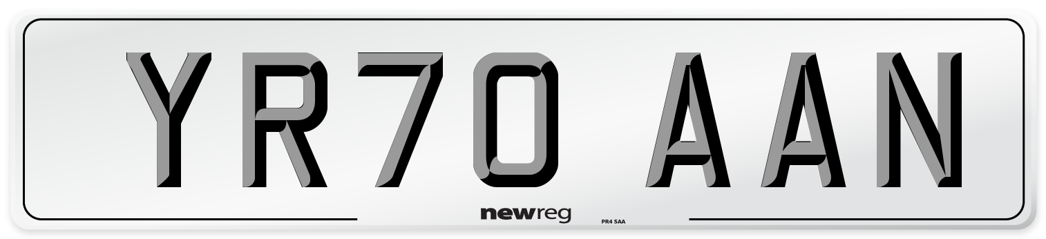 YR70 AAN Front Number Plate