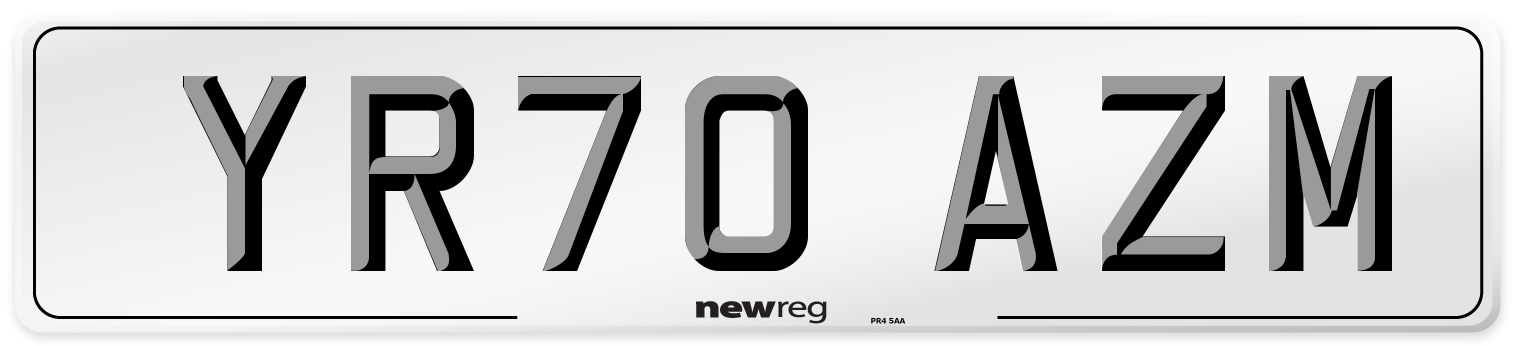 YR70 AZM Front Number Plate