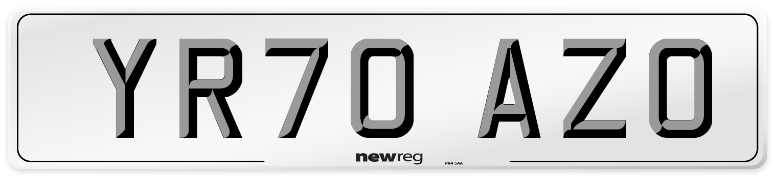 YR70 AZO Front Number Plate