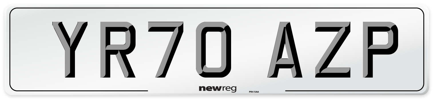 YR70 AZP Front Number Plate