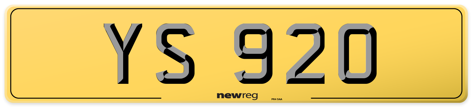YS 920 Rear Number Plate