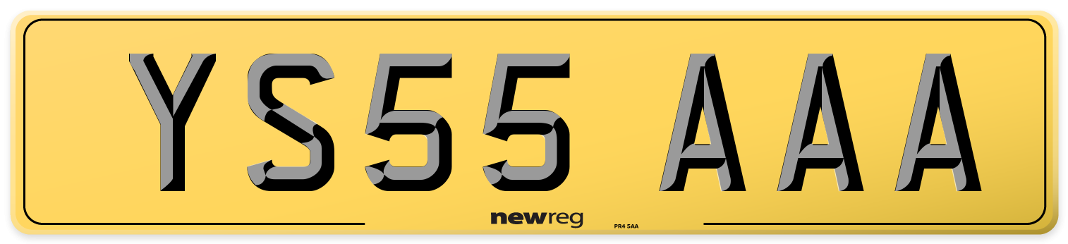 YS55 AAA Rear Number Plate