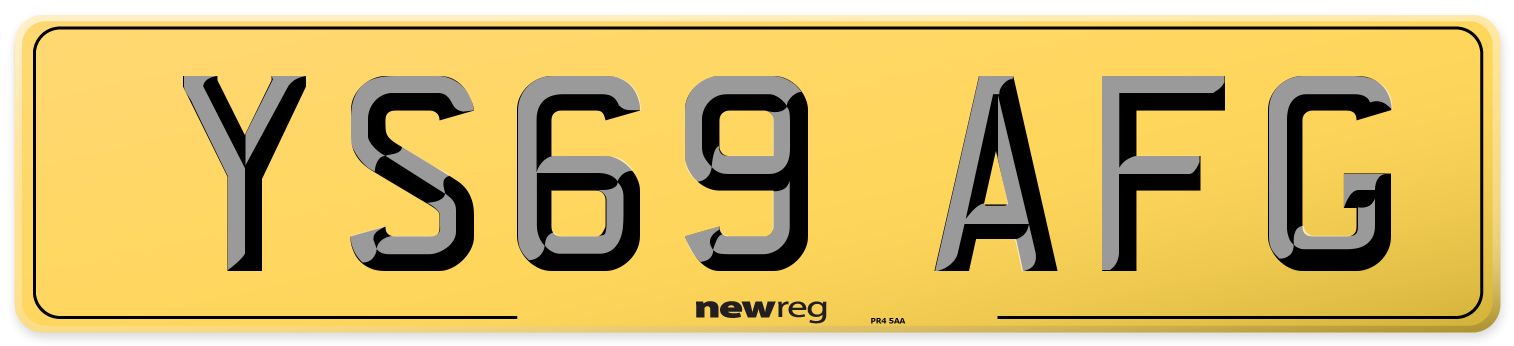 YS69 AFG Rear Number Plate