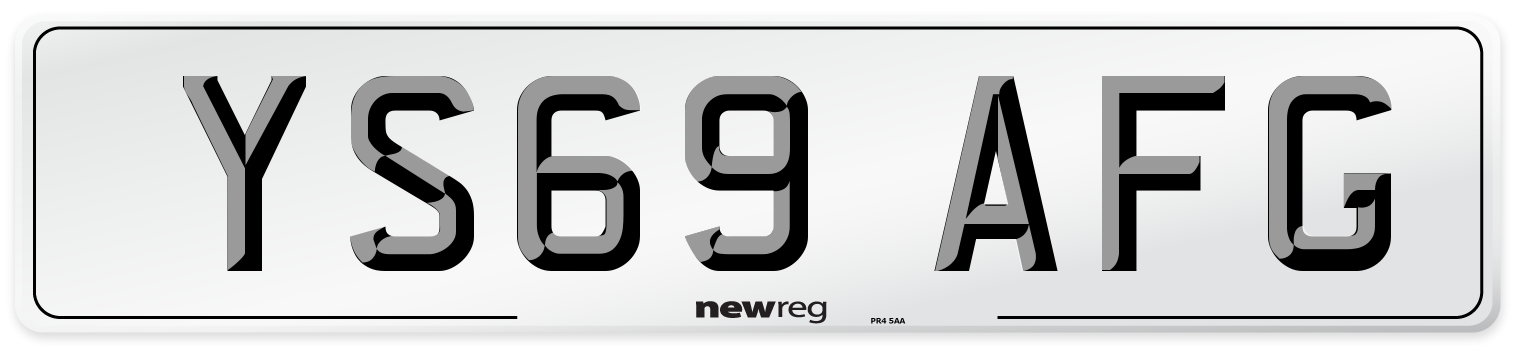 YS69 AFG Front Number Plate