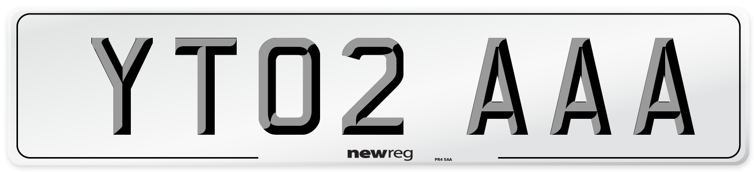 YT02 AAA Front Number Plate