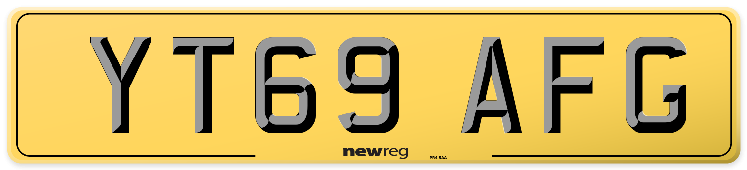YT69 AFG Rear Number Plate