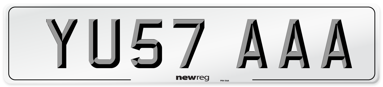 YU57 AAA Front Number Plate