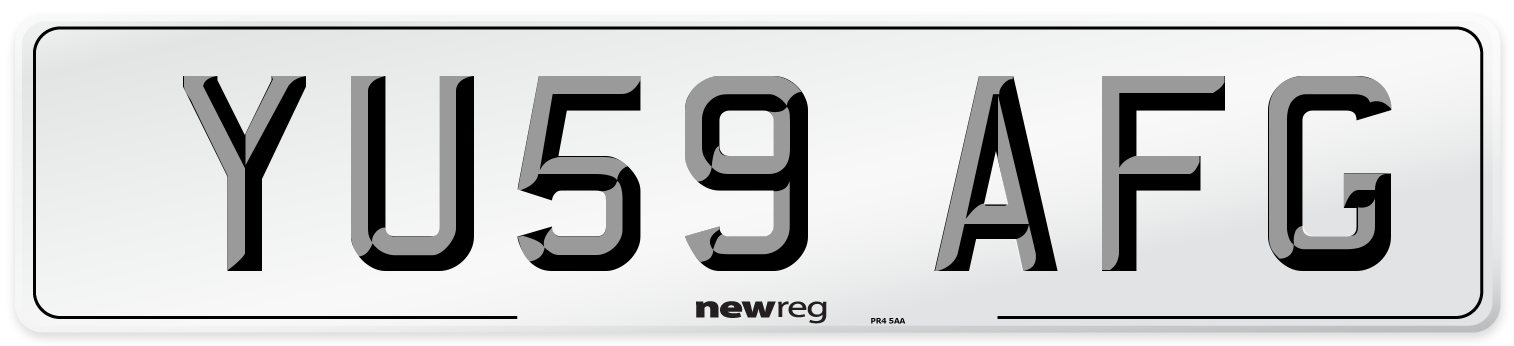 YU59 AFG Front Number Plate