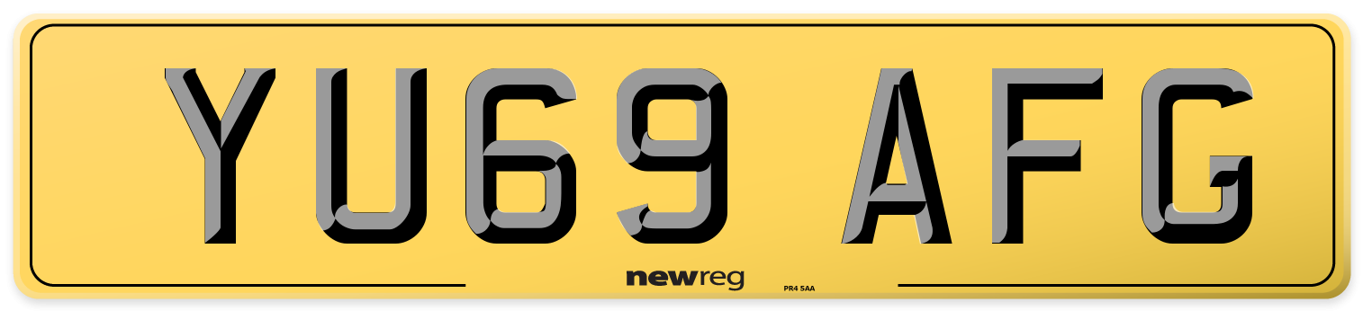 YU69 AFG Rear Number Plate