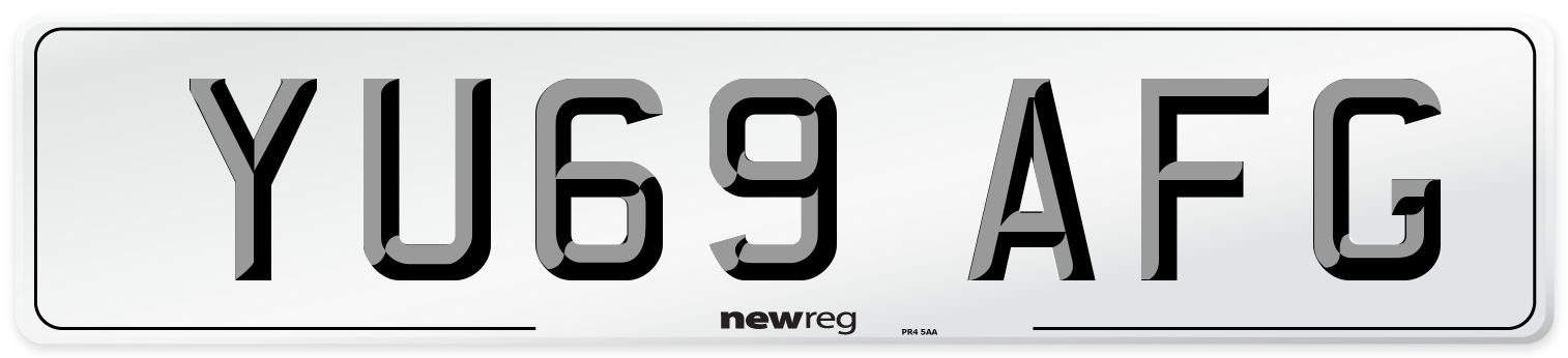 YU69 AFG Front Number Plate
