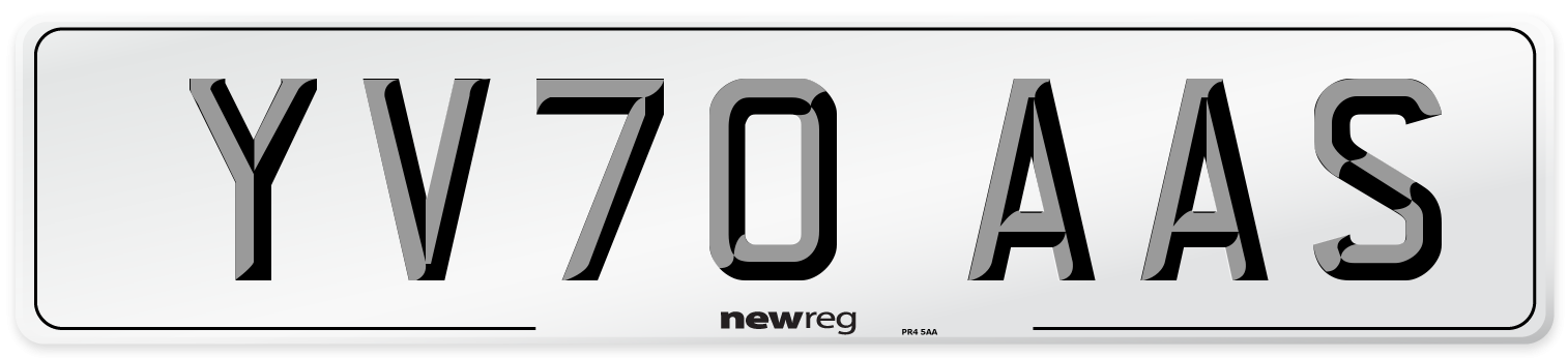 YV70 AAS Front Number Plate