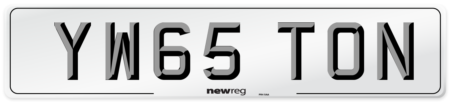 YW65 TON Front Number Plate