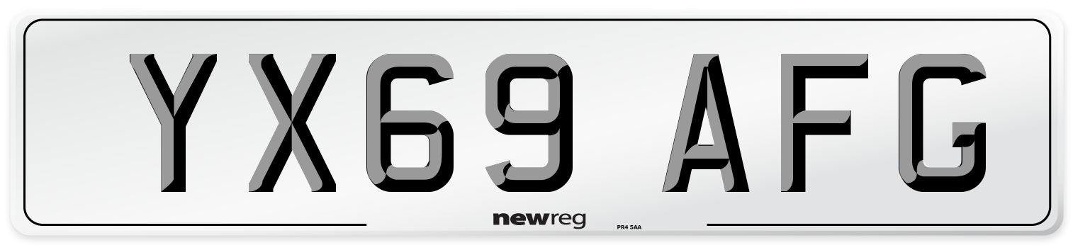 YX69 AFG Front Number Plate