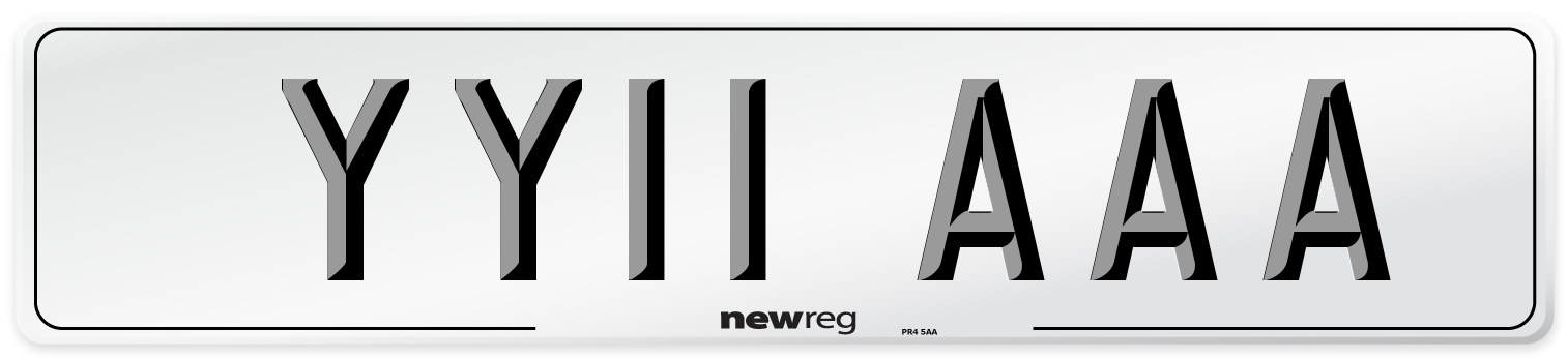 YY11 AAA Front Number Plate