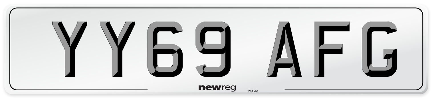 YY69 AFG Front Number Plate